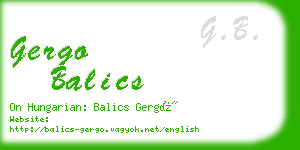 gergo balics business card
